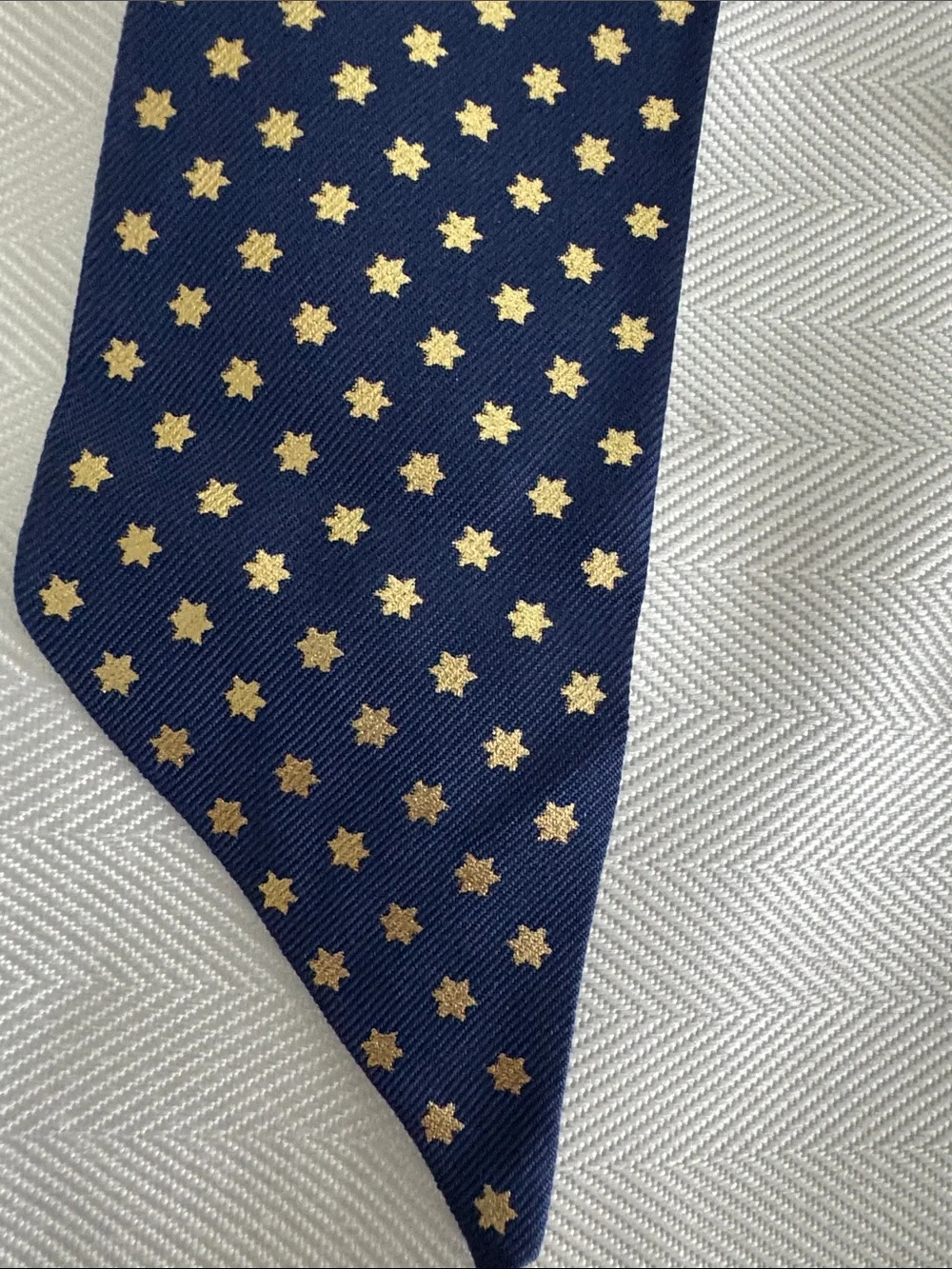 Gucci Navy Blue Star Pattern Silk Neck Scarf - women’s Accessories